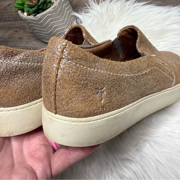 Frye Lena Metallic Silver Leather Sneakers - Picture 10 of 11